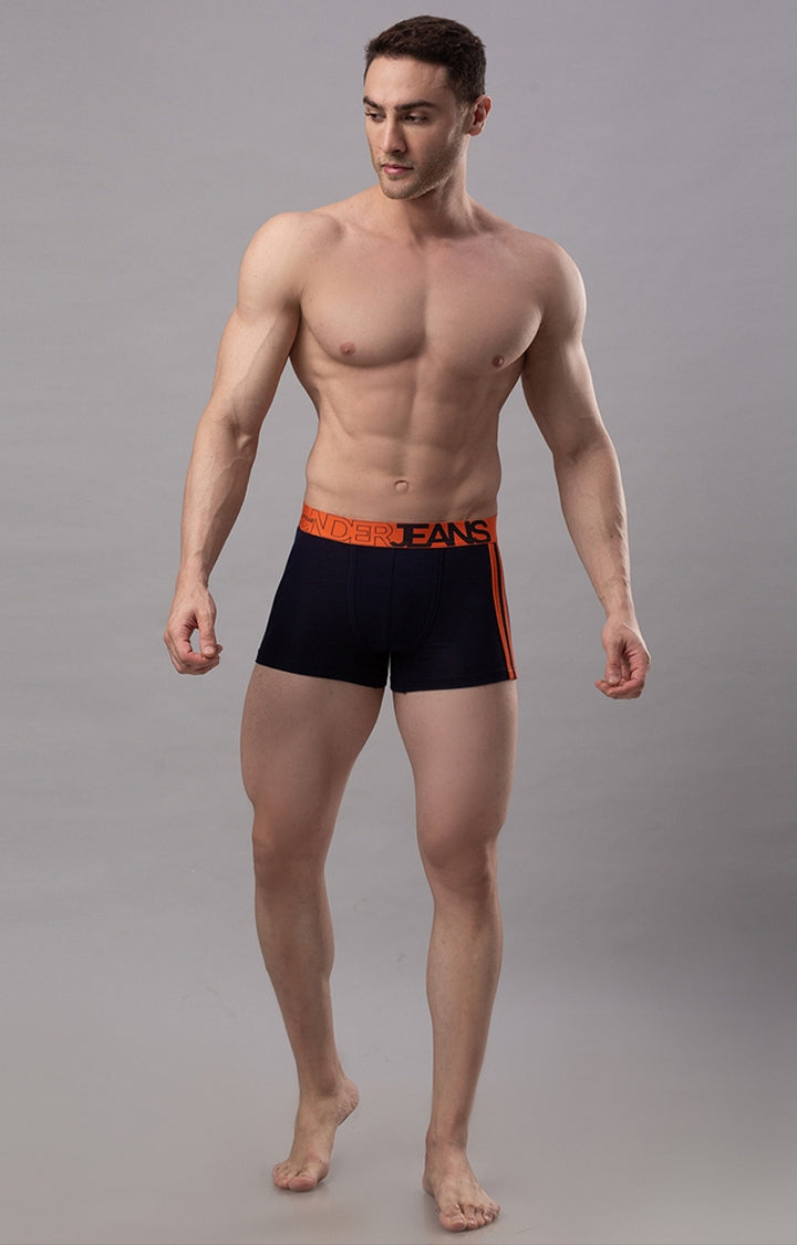 Men Cotton Blend Trunk Pack Of 2- Underjeans By Spykar