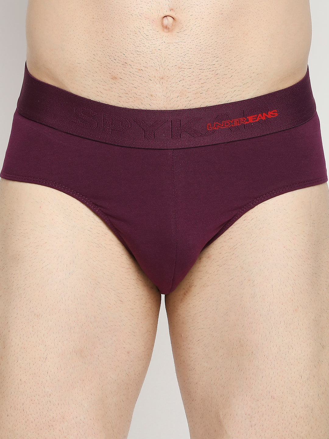 Underjeans By Spykar Men Cotton Blend Purple Brief