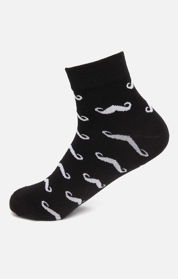 Men Black Ankle Length (Non Terry) Single Pair Of Socks- Underjeans By Spykar