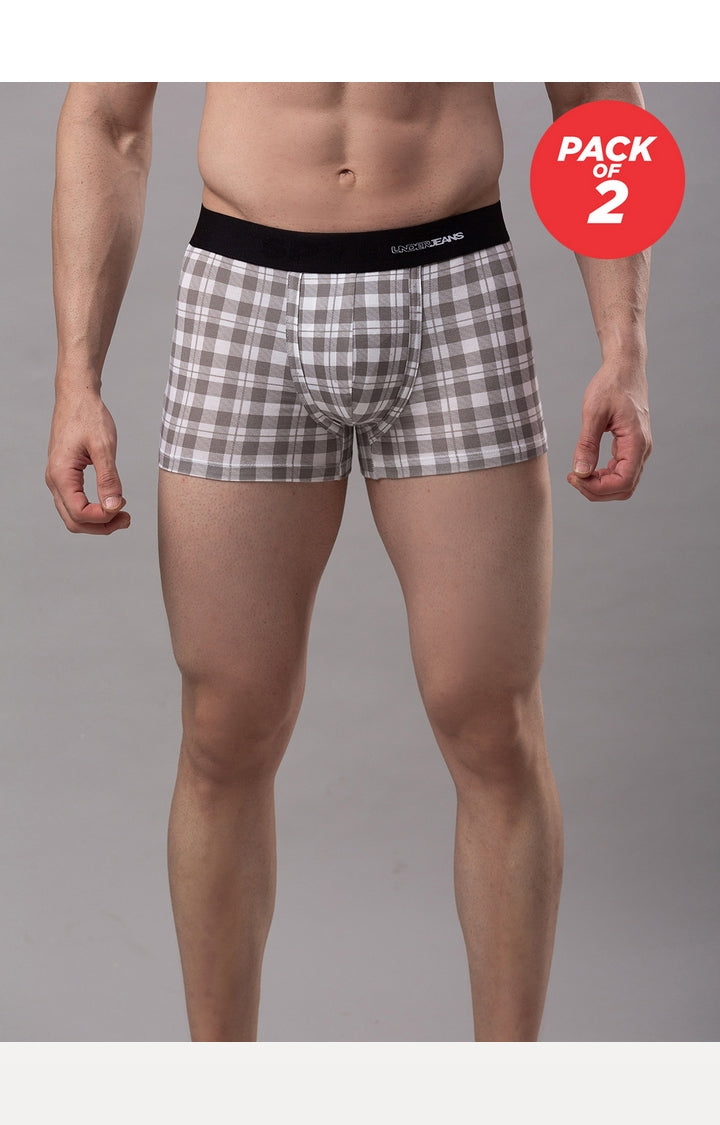 Men Cotton Blend Trunk Pack Of 2- Underjeans By Spykar