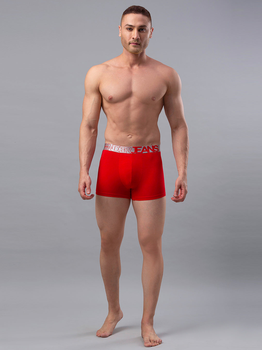 Underjeans By Spykar Men Red Cotton Blend Trunk