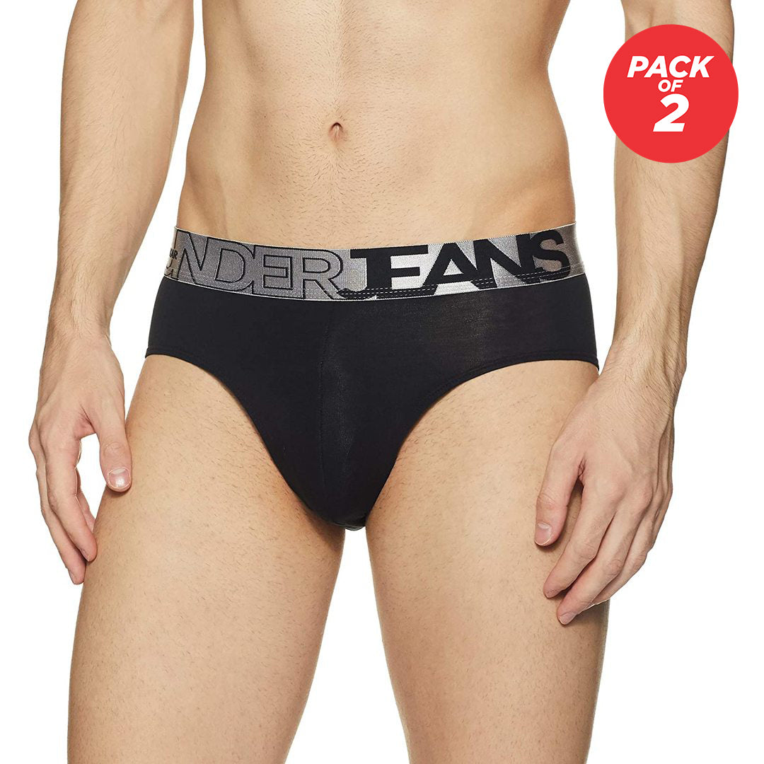 Underjeans By Spykar Men Cotton Blend Black Brief