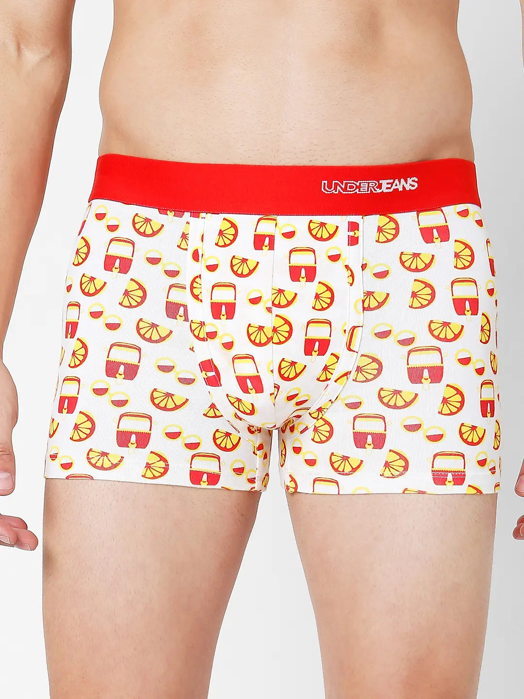 Men Assorted Cotton Blend Printed Trunk - Pack Of 3- Underjeans By Spykar