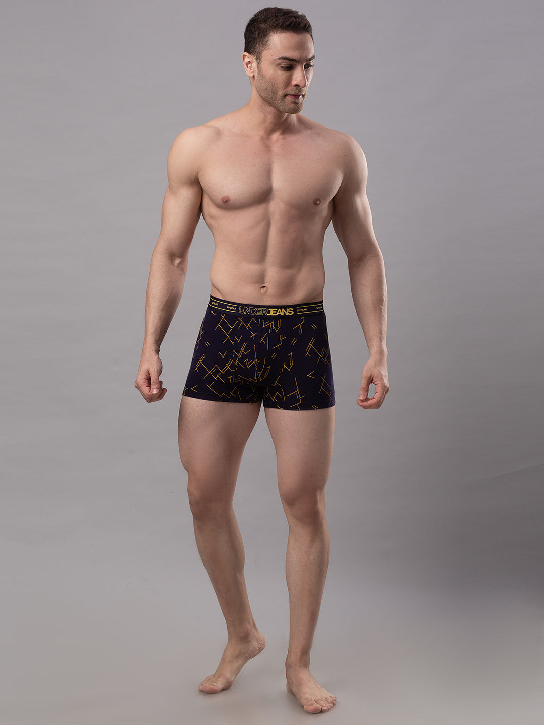 Underjeans By Spykar Men Cotton Blend Navy Trunk - (Pack Of 2)