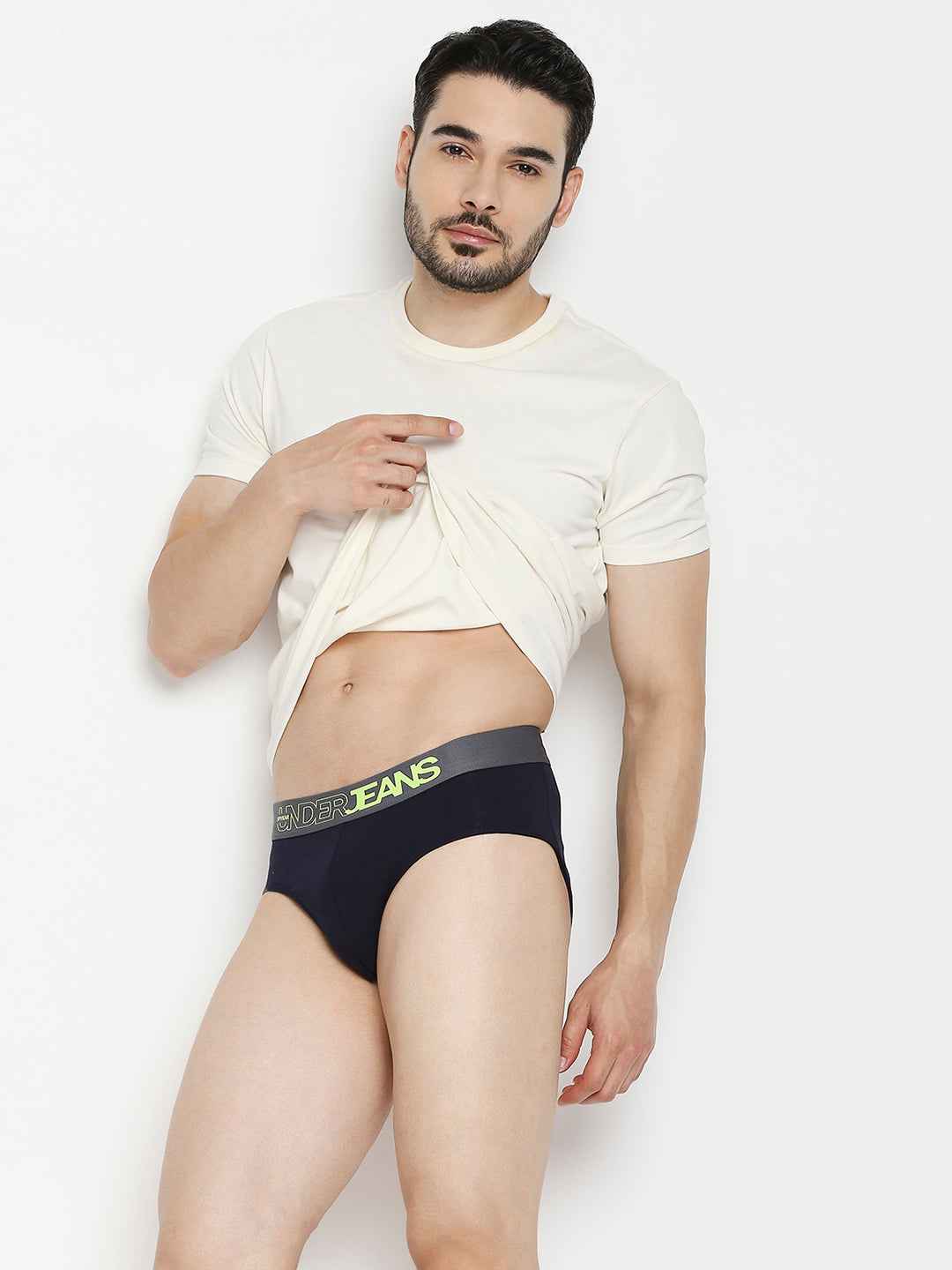 Men Maroon & Navy Blue Cotton Blend Brief -Pack Of 2- Underjeans By Spykar