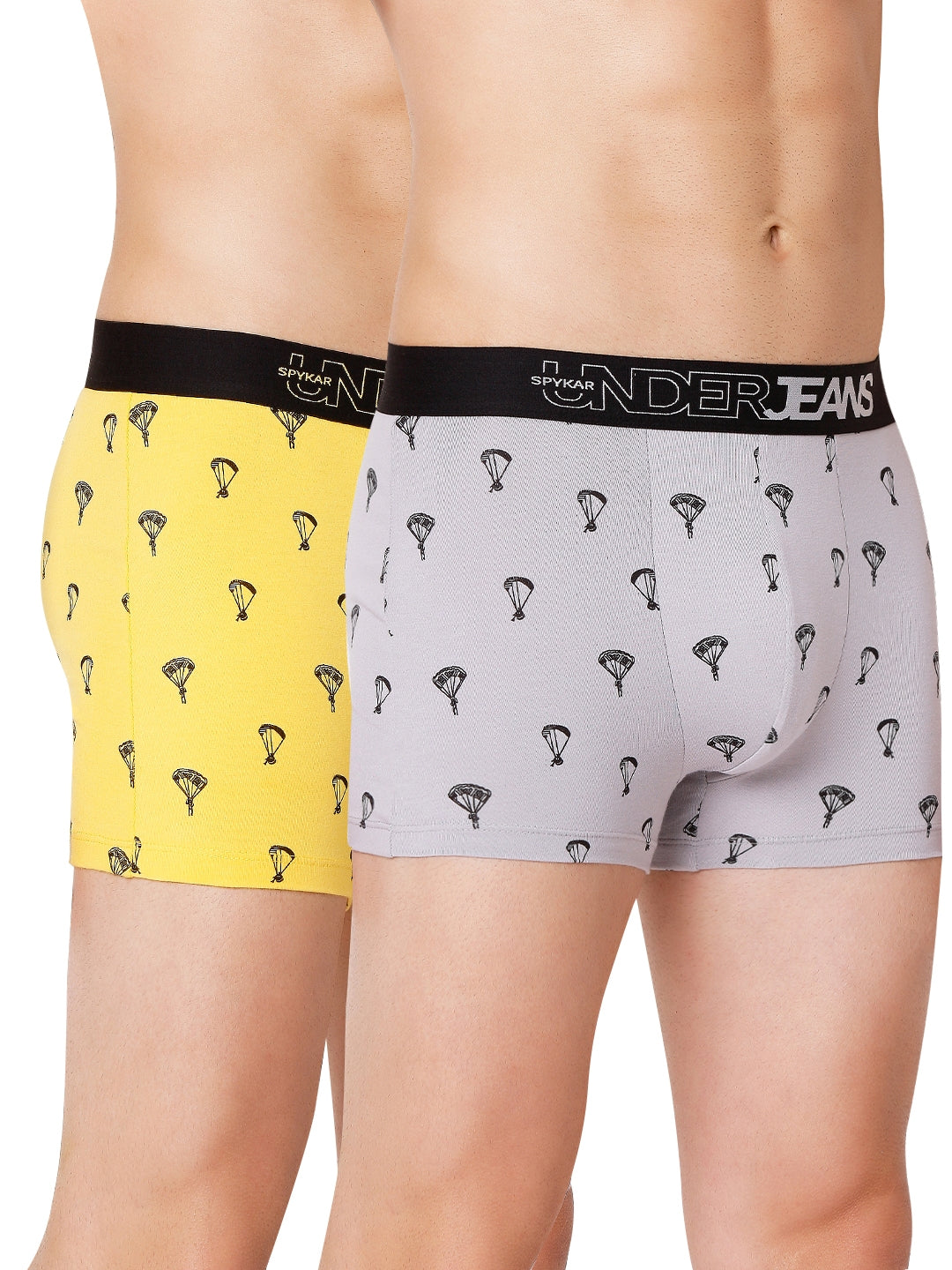 Men Cotton Blend Trunk Pack Of 2- Underjeans By Spykar