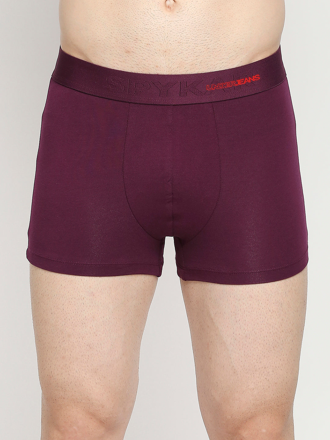 Men Cotton Blend Purple Trunk- Underjeans By Spykar