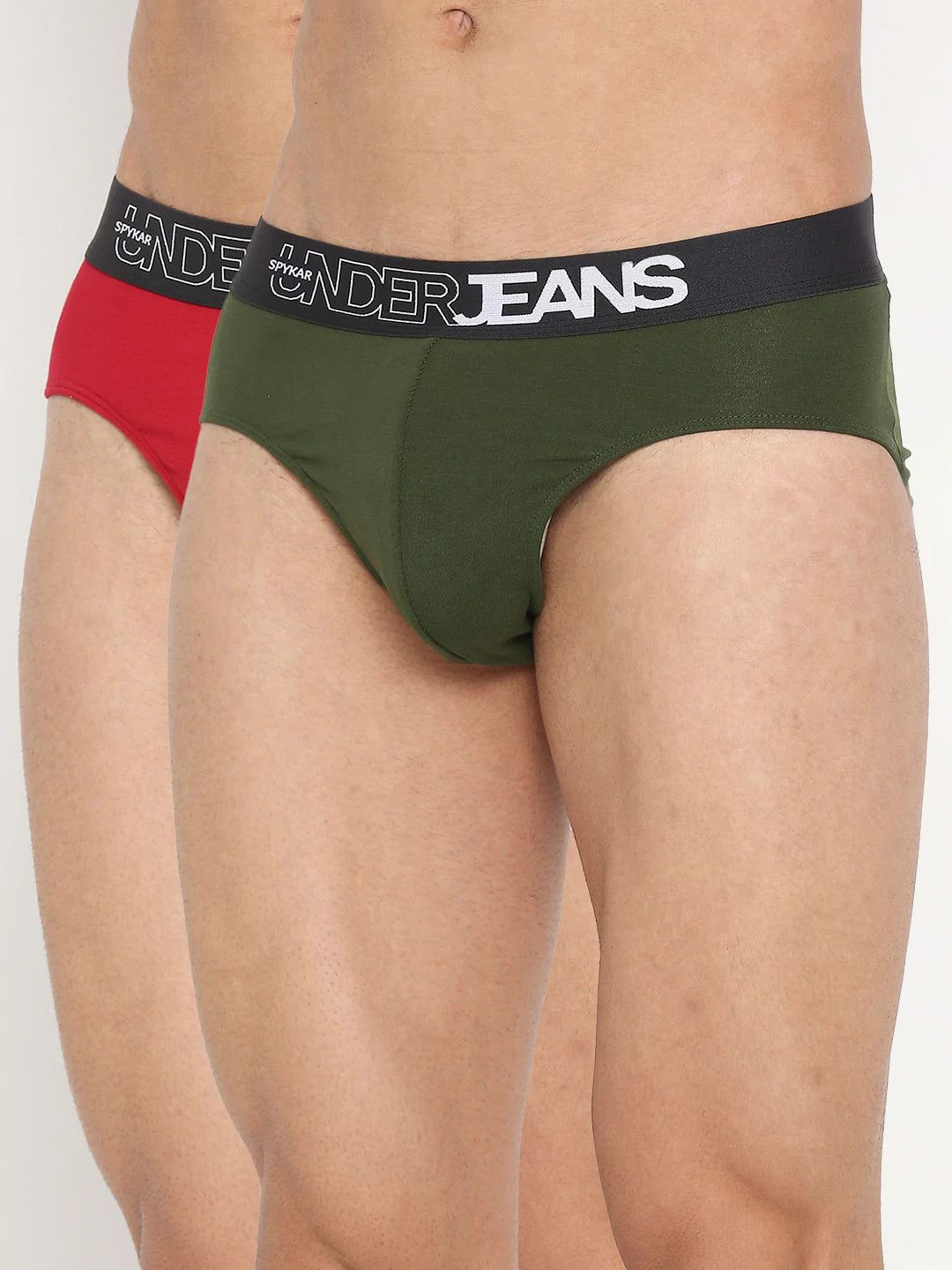 Men Assorted Cotton Blend Brief Pack Of 2- Underjeans By Spykar