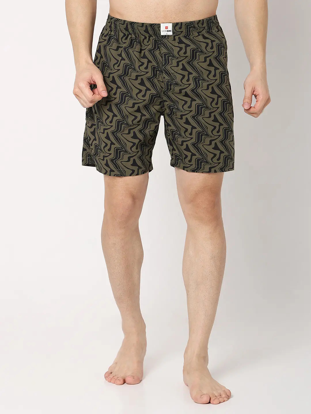 Underjeans By Spykar Men Black Cotton Blend Regular Fit Boxer Shorts
