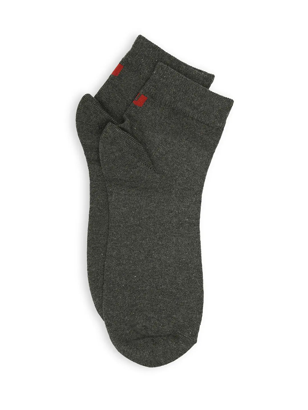 Men Premium White & Anthra Melange Ankle Length Socks - Pack Of 2- Underjeans by Spykar