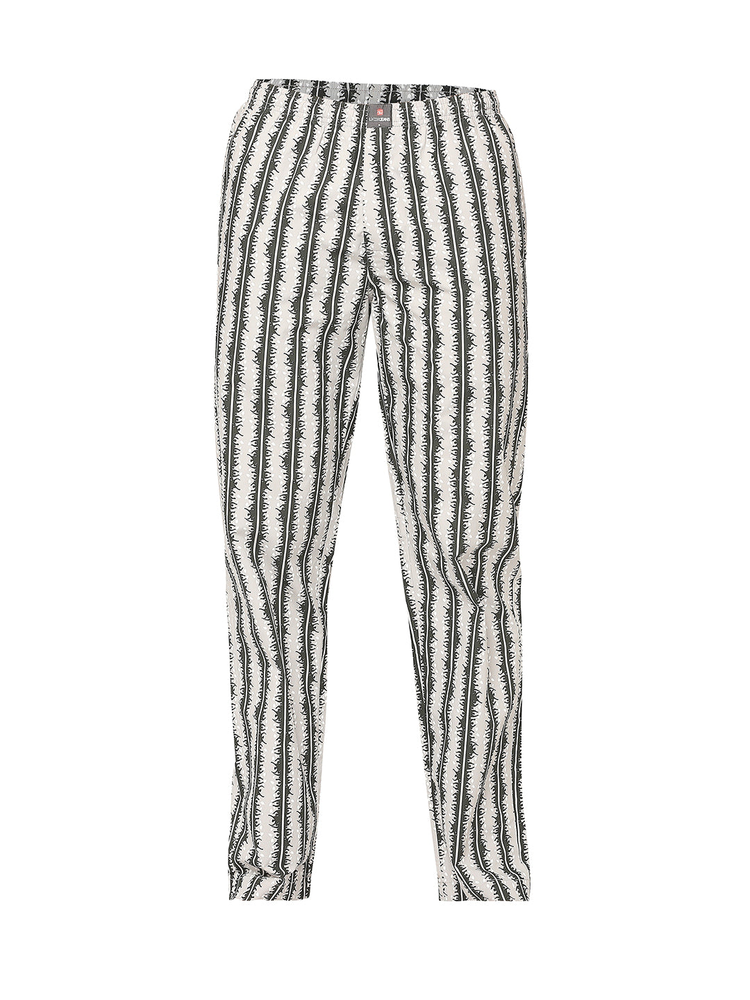 Men Premium Cotton Printed Grey Pyjama- Underjeans by Spykar