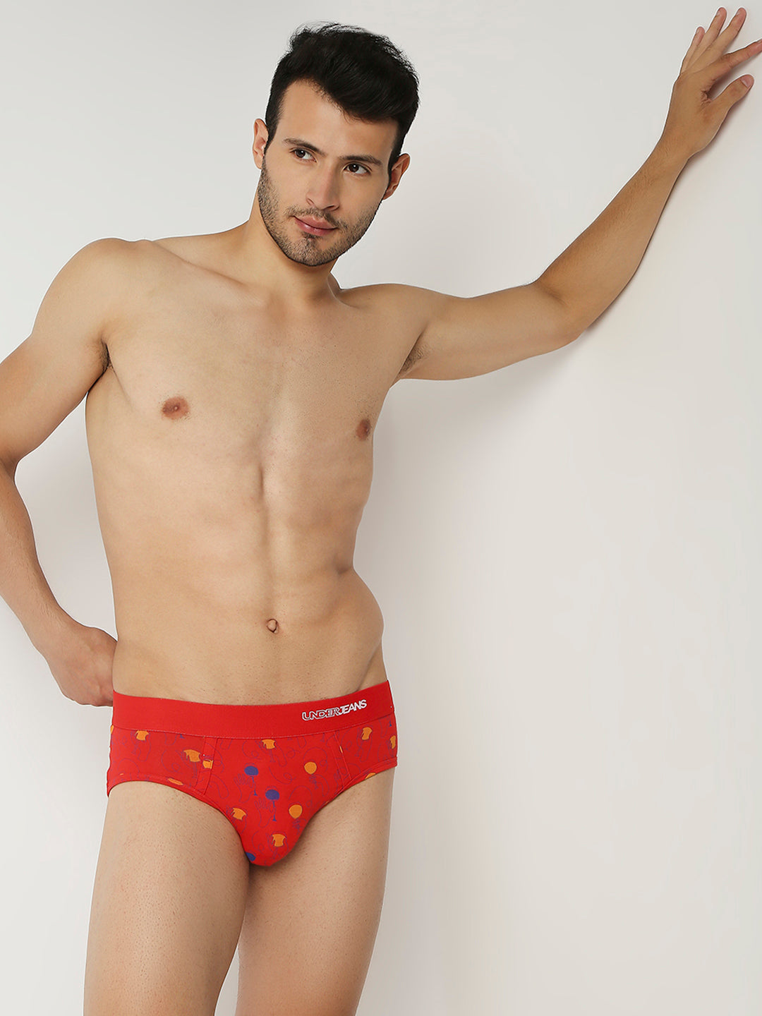 Men Red Cotton Brief - Underjeans By Spykar