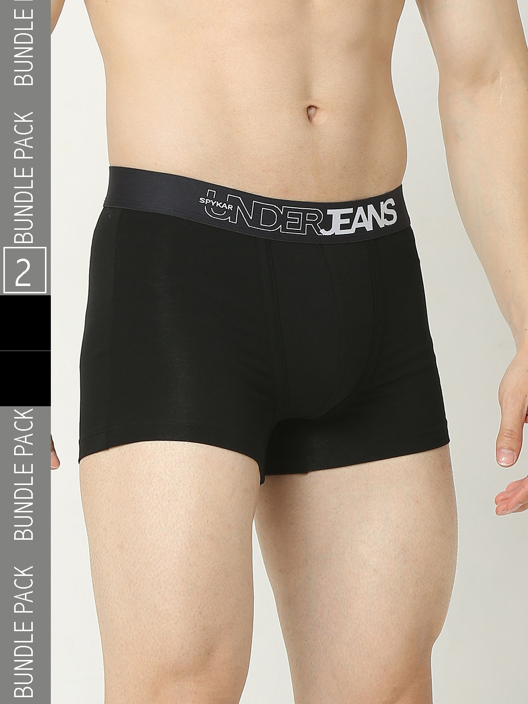 Underjeans By Spykar Men Black Trunk Pack Of 2