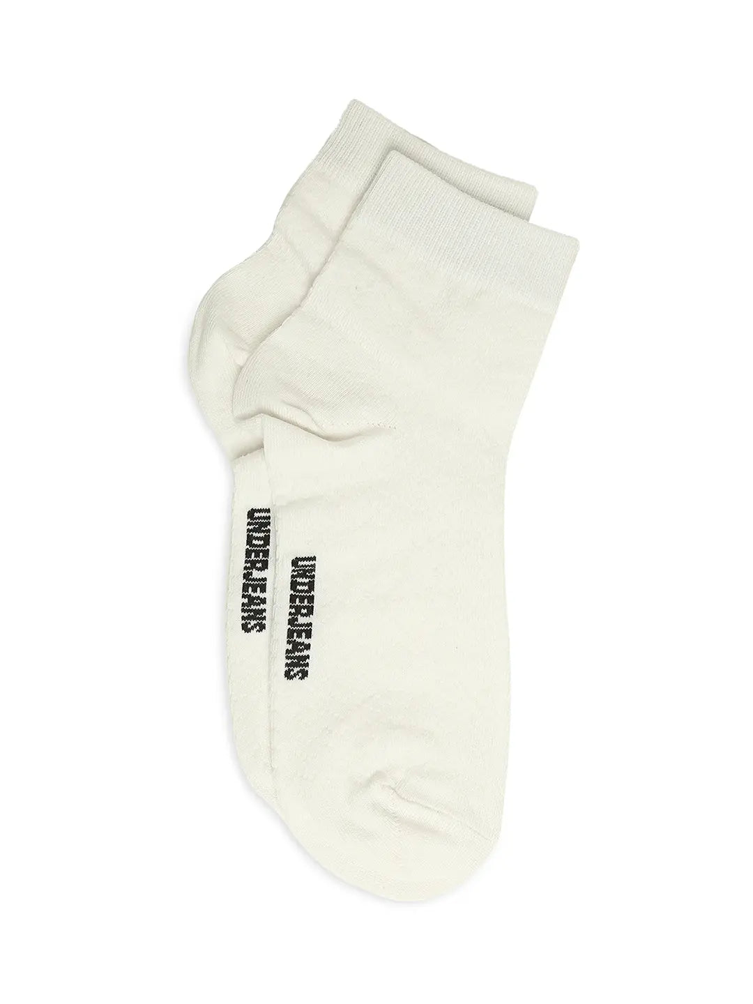 Men Premium White & Anthra Melange Ankle Length Socks - Pack Of 2- Underjeans by Spykar