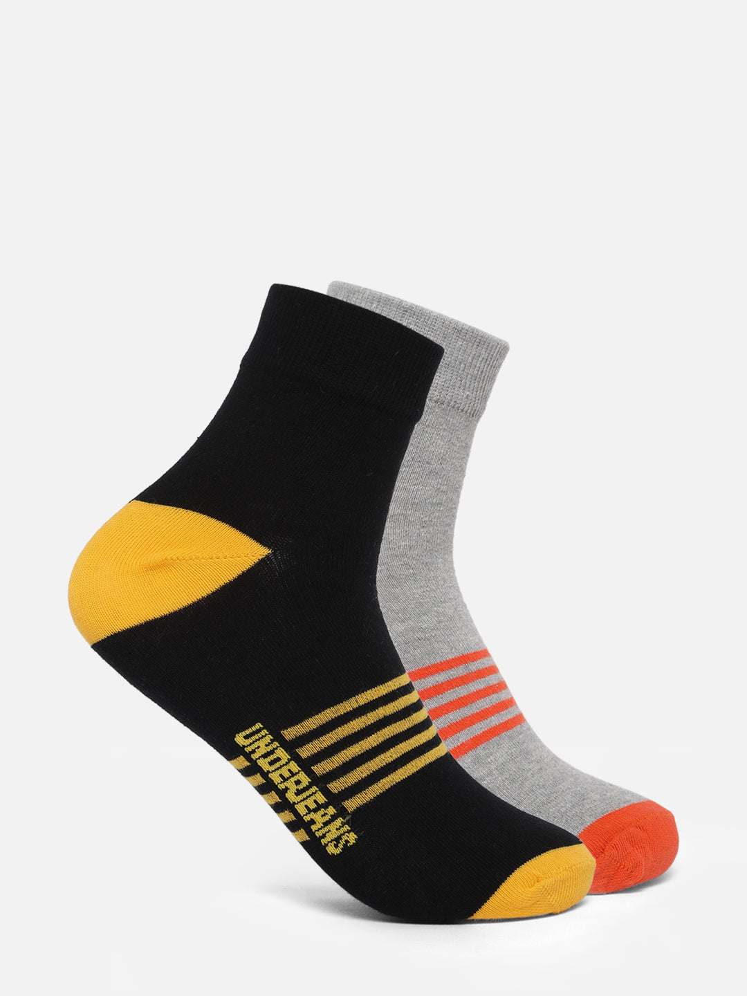 Men Assorted Ankle Length (Non Terry) Socks Pack Of 2- Underjeans By Spykar