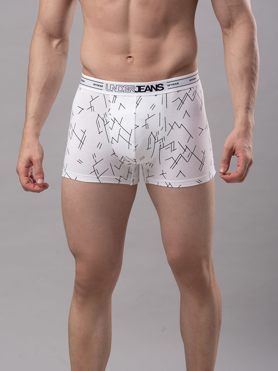 Underjeans By Spykar Men White Cotton Blend Trunk