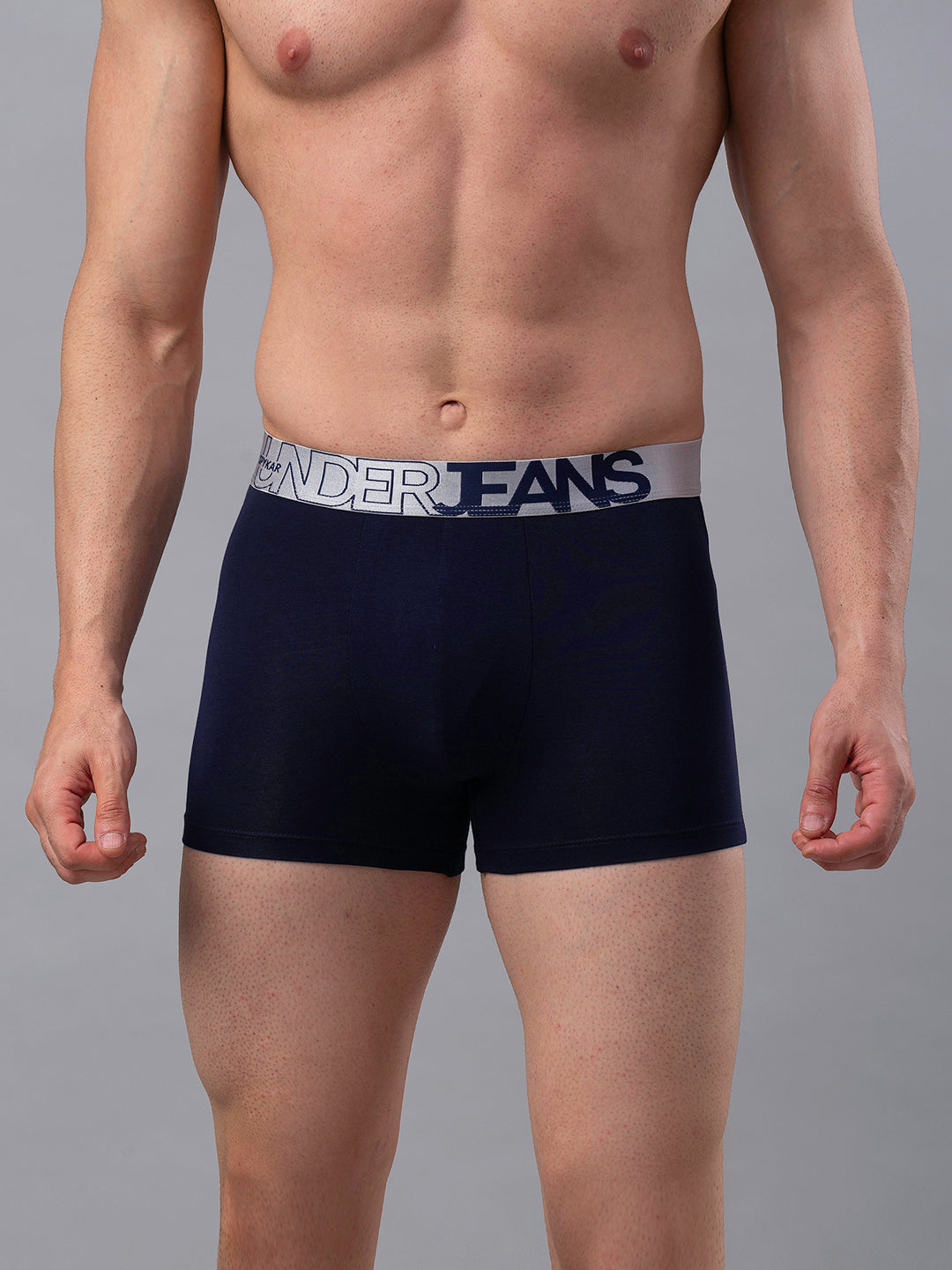 Underjeans By Spykar Men Navy Cotton Blend Trunk