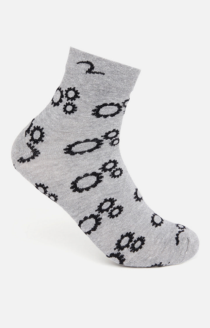 Spykar Black and Grey Melange Socks - Pack Of 2