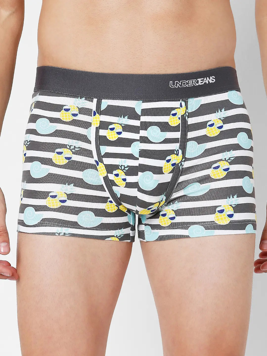 Men Assorted Cotton Blend Printed Trunk - Pack Of 3- Underjeans By Spykar