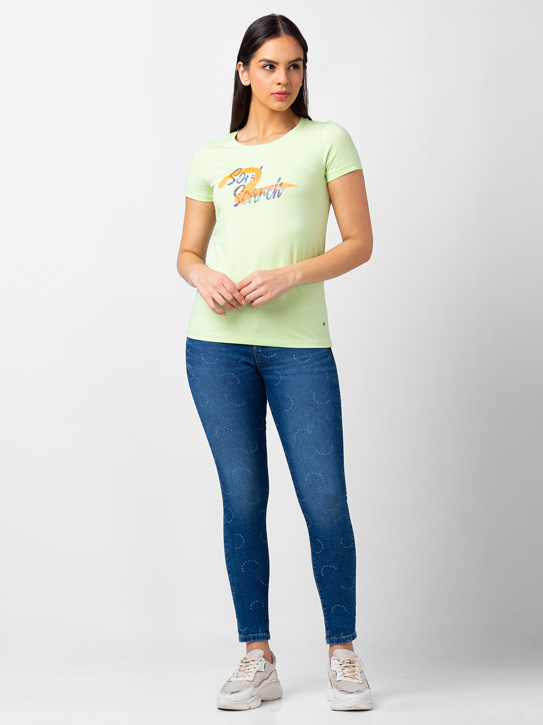 Spykar Women Mid Blue Lycra Super Skinny Fit Ankle Length Jeans (Alexa)