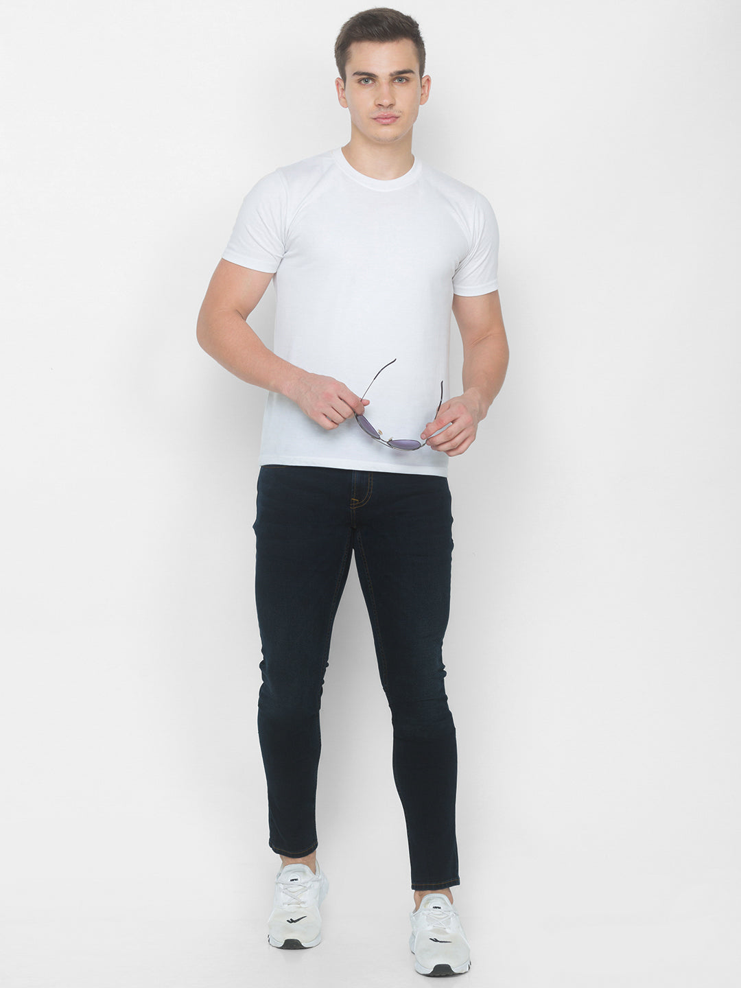 Spykar Men Blue Cotton Slim Fit Narrow Length Jeans (Skinny)
