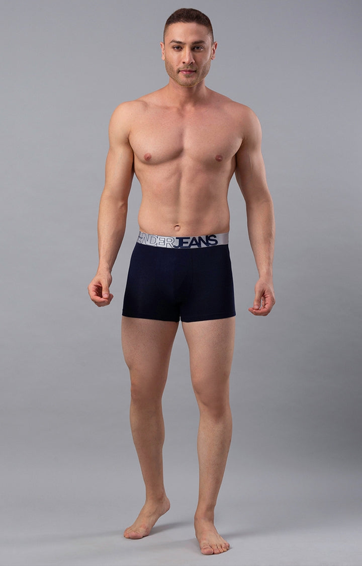 Men Cotton Blend Trunk Pack Of 2- Underjeans By Spykar