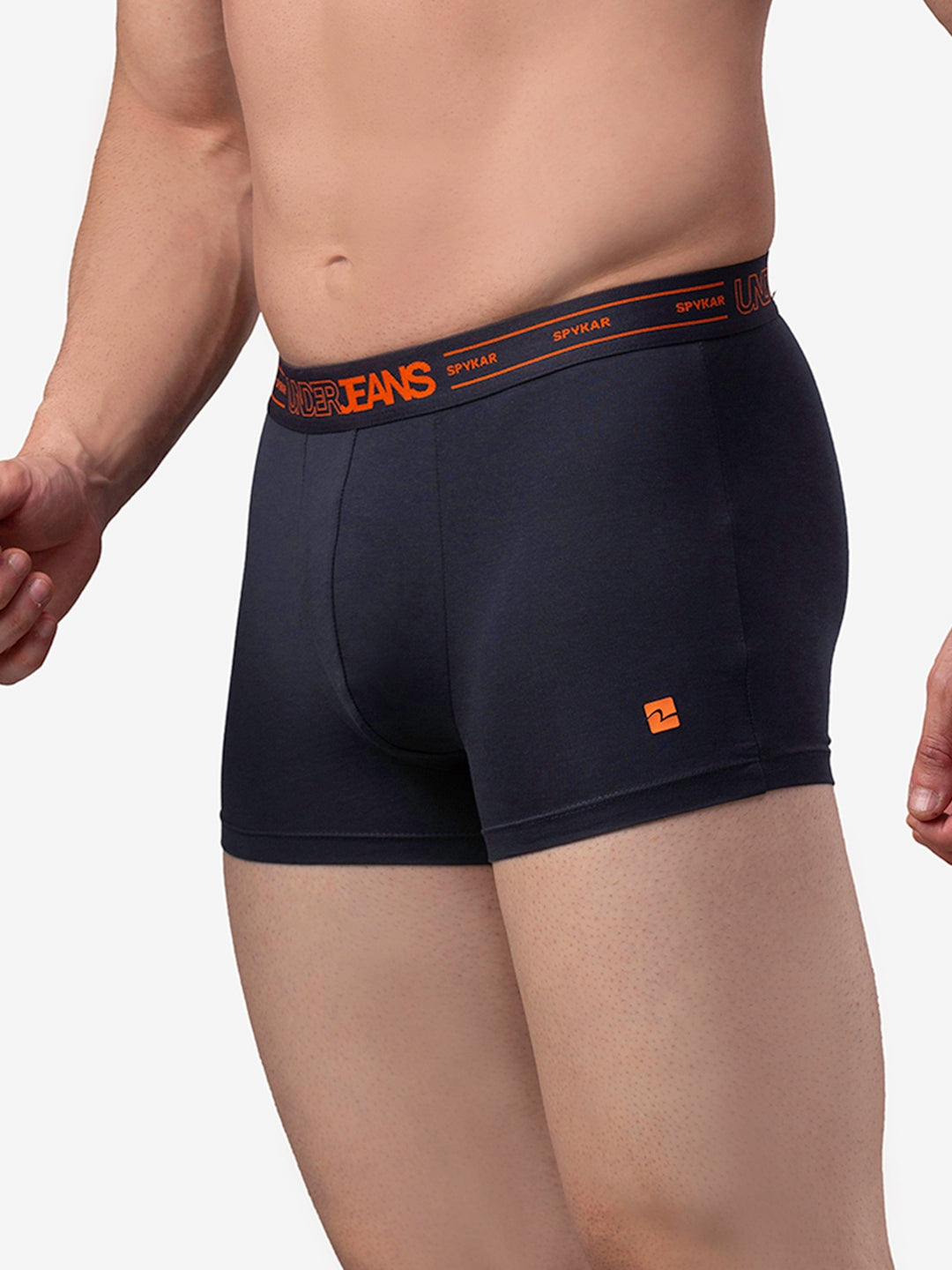 Men Cotton Blend Trunk Pack Of 2- Underjeans By Spykar