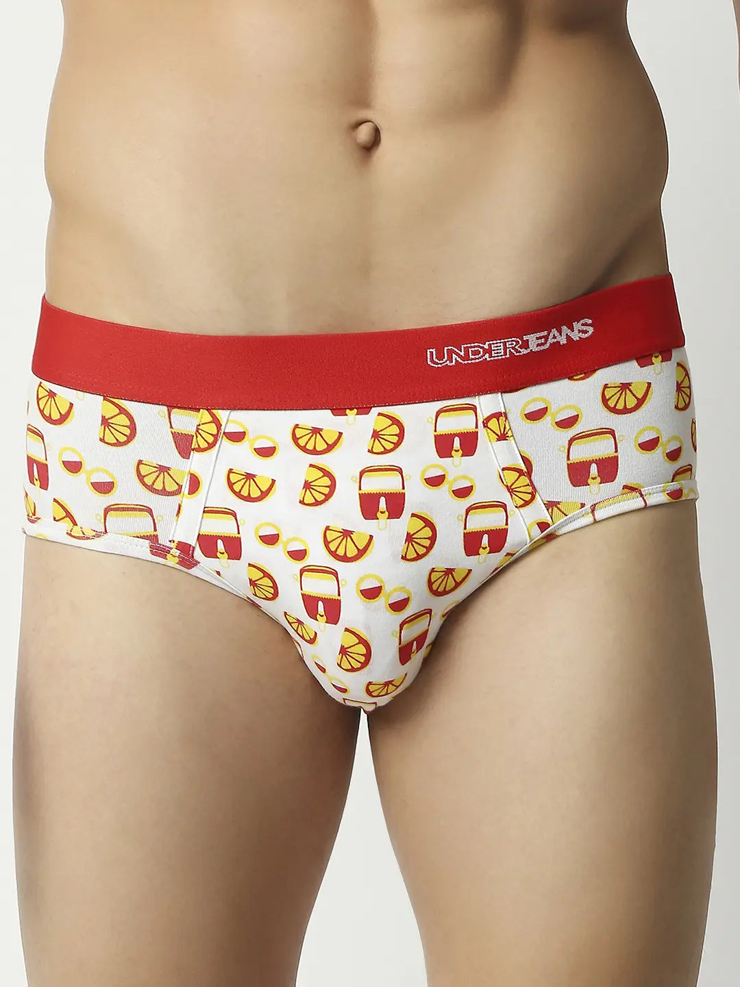 Men Assorted Cotton Blend Printed Brief - Pack Of 3- Underjeans By Spykar