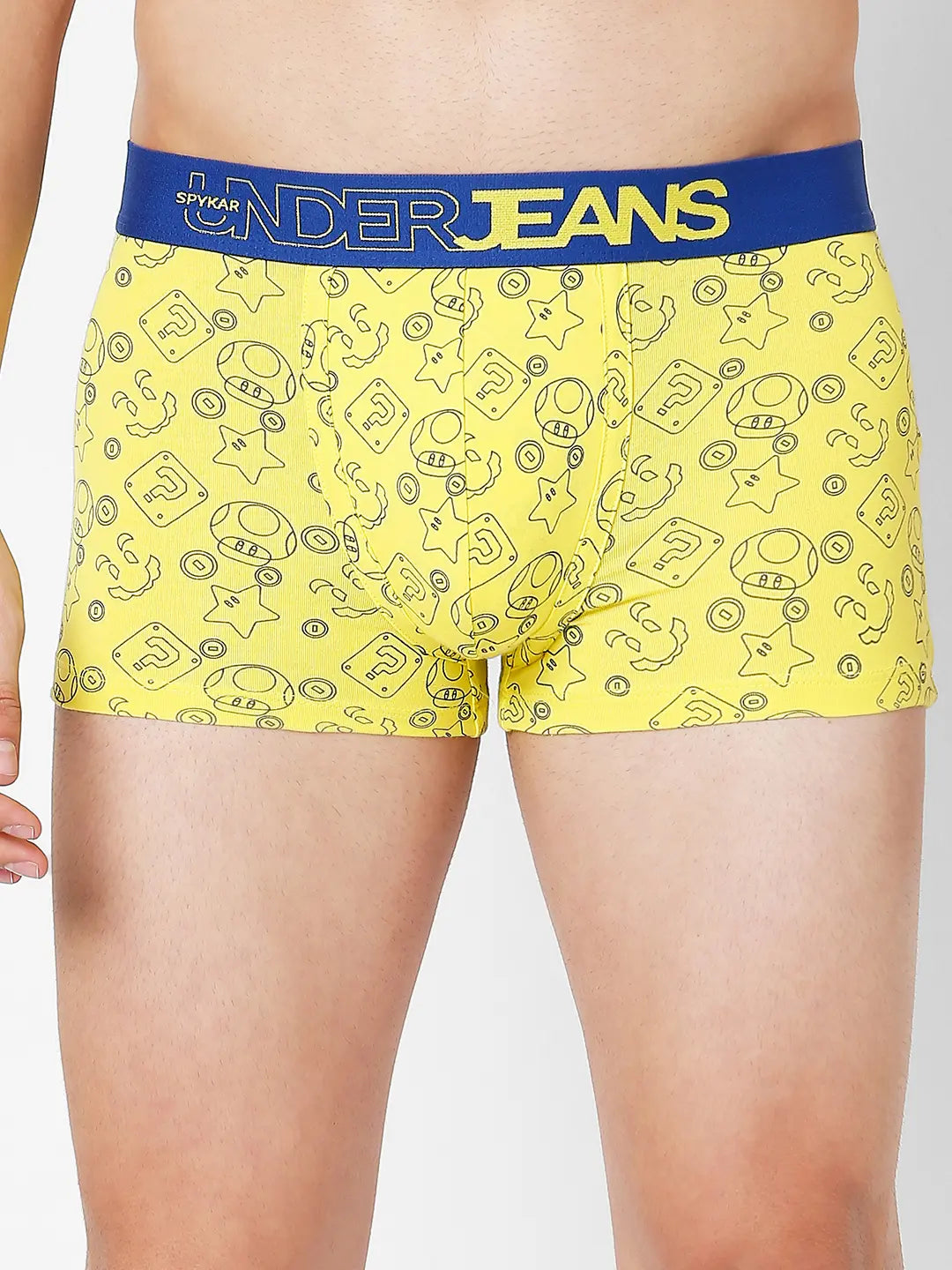 Men Assorted Cotton Blend Printed Trunk - Pack Of 3- Underjeans By Spykar