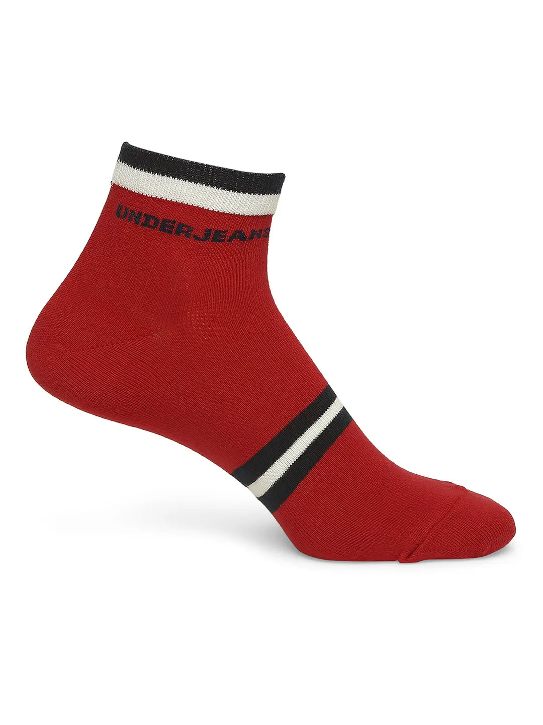 Men Premium Purple & Red Ankle Length Socks - Pack Of 2- Underjeans by Spykar