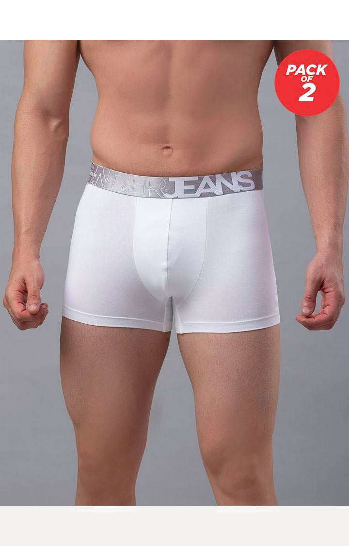 Men Cotton Blend Trunk Pack Of 2- Underjeans By Spykar