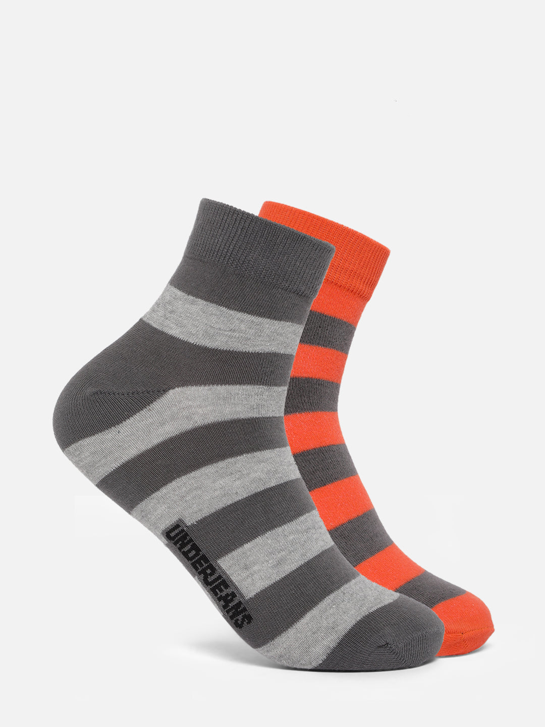 Men Assorted Ankle Length (Non Terry) Socks Pack Of 2- Underjeans By Spykar