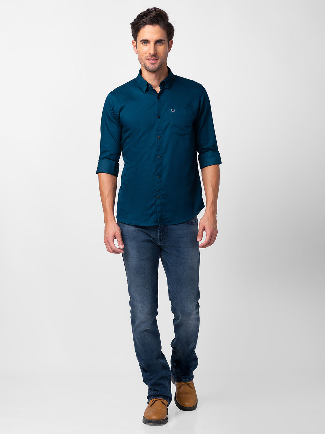 Spykar Men Dark Blue Cotton Comfort Fit Regular Length Jeans (Rafter )