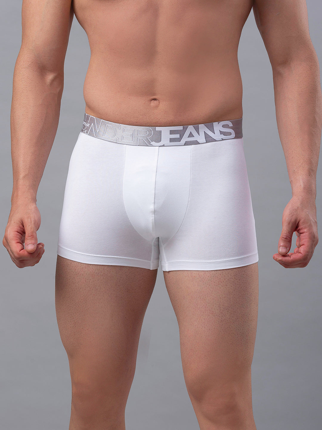 Underjeans By Spykar Men White Cotton Blend Trunk