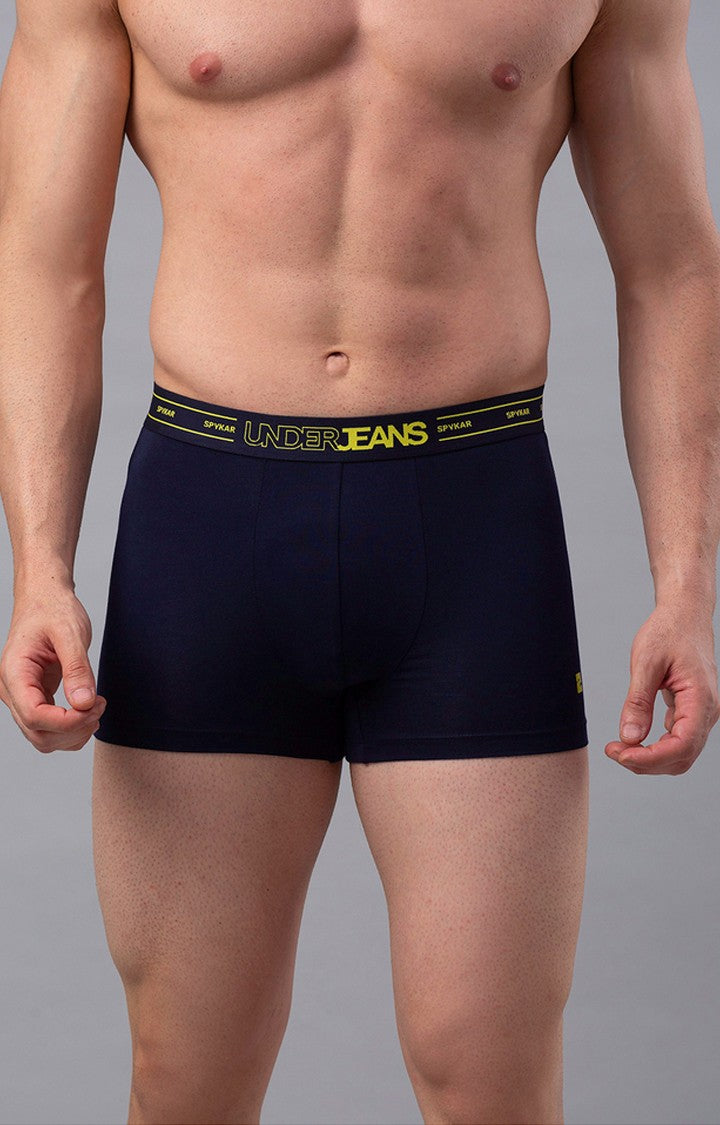 Underjeans By Spykar Men Navy Solid Trunks
