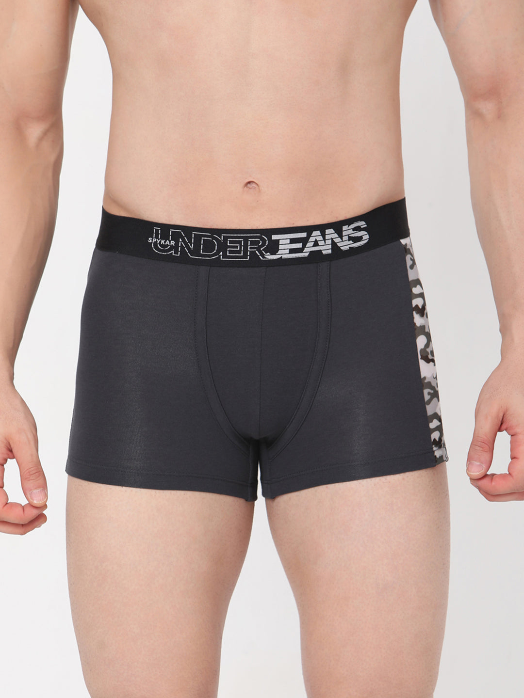 Underjeans By Spykar Men Grey Cotton Blend Trunk