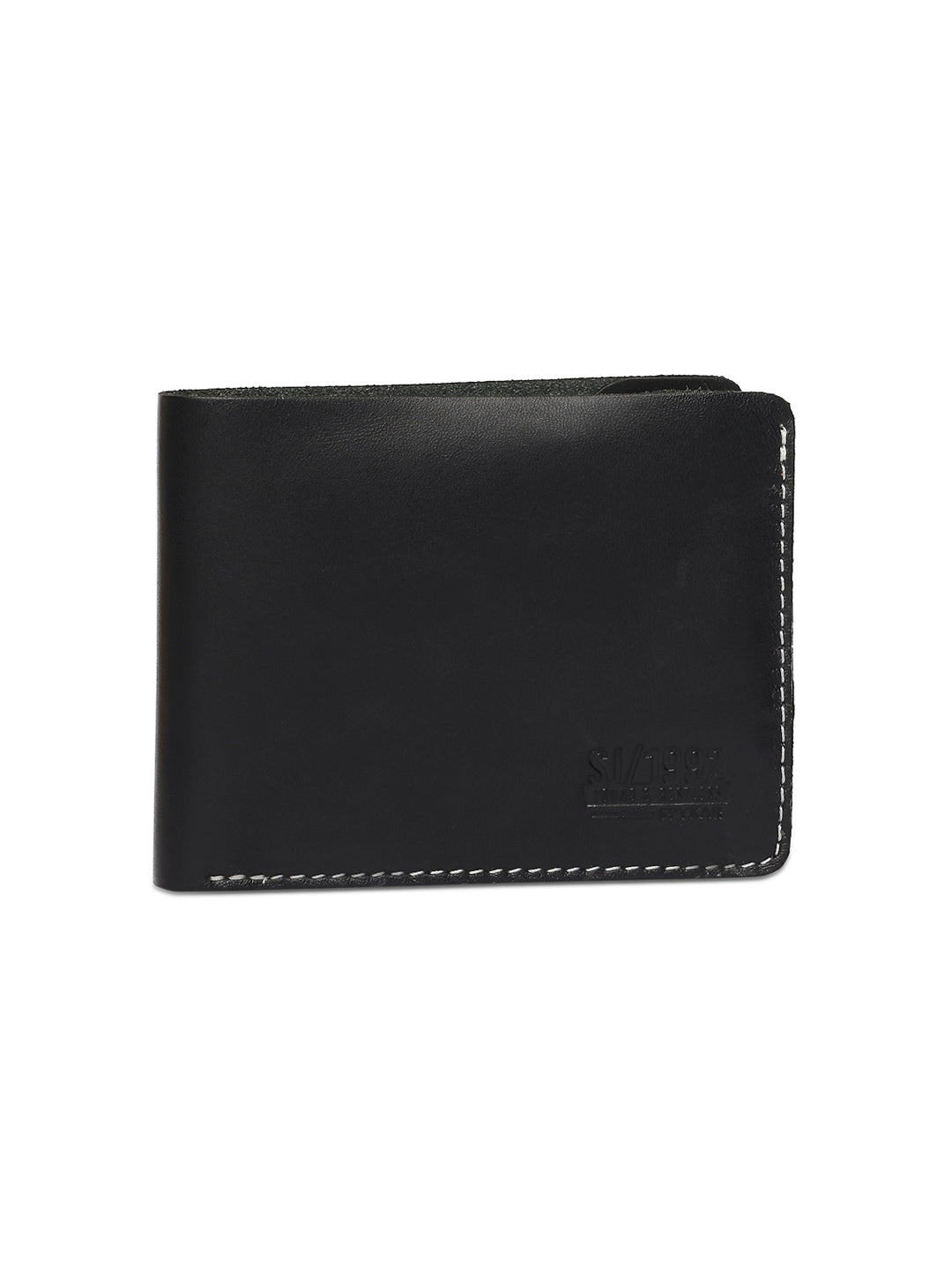 Spykar Men Black Leather Bi-Fold Wallet