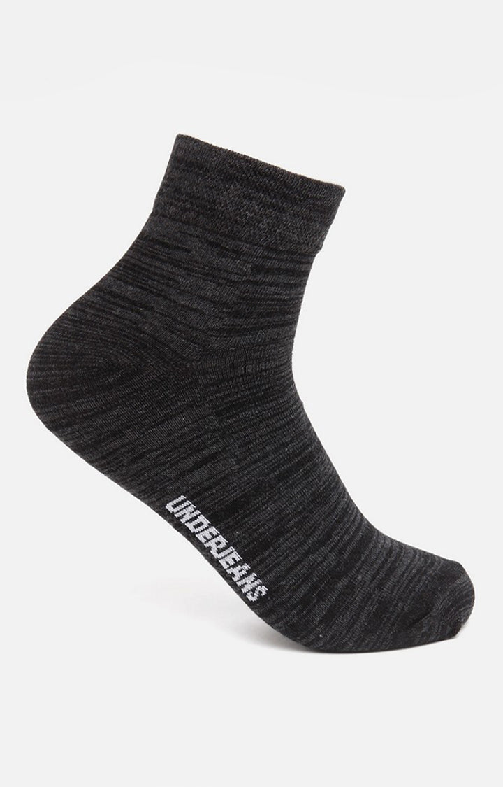 Men Black Pink Grey Navy Ankle Length (Non Terry) (Pack Of 4) Socks- Underjeans By Spykar