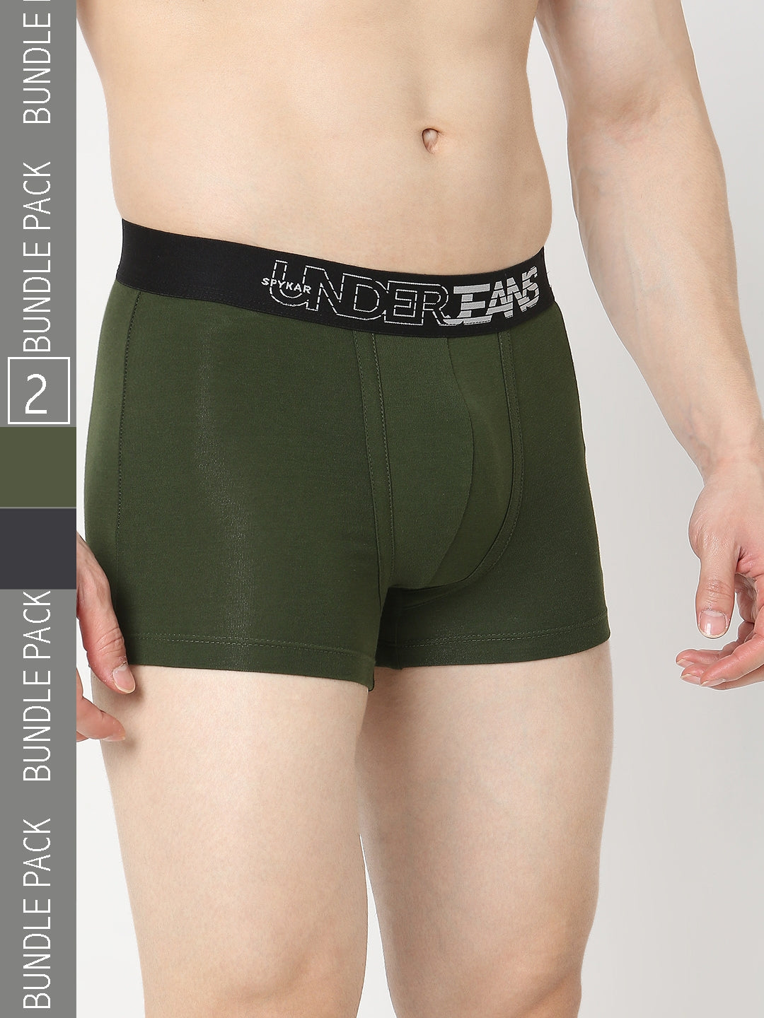 Underjeans by Spykar Men Pack of 2 Grey - Olive Trunk