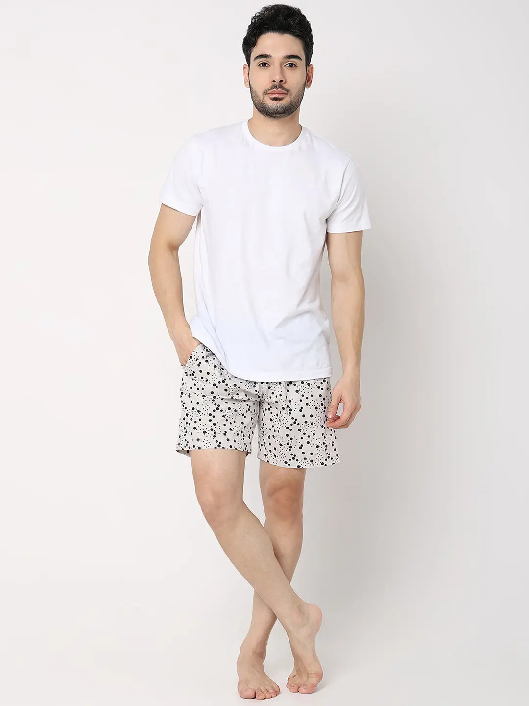 Underjeans By Spykar Men White Cotton Blend Regular Fit Boxer Shorts