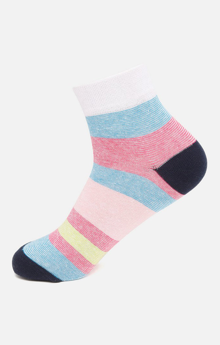 Men Pink Ankle Length (Non Terry) Single Pair Of Socks- Underjeans By Spykar