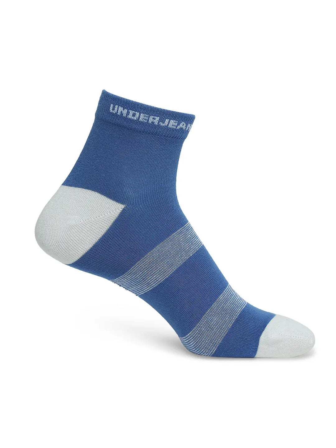 Men Black & Royal Blue Ankle Length Socks - Pack Of 2- Underjeans By Spykar