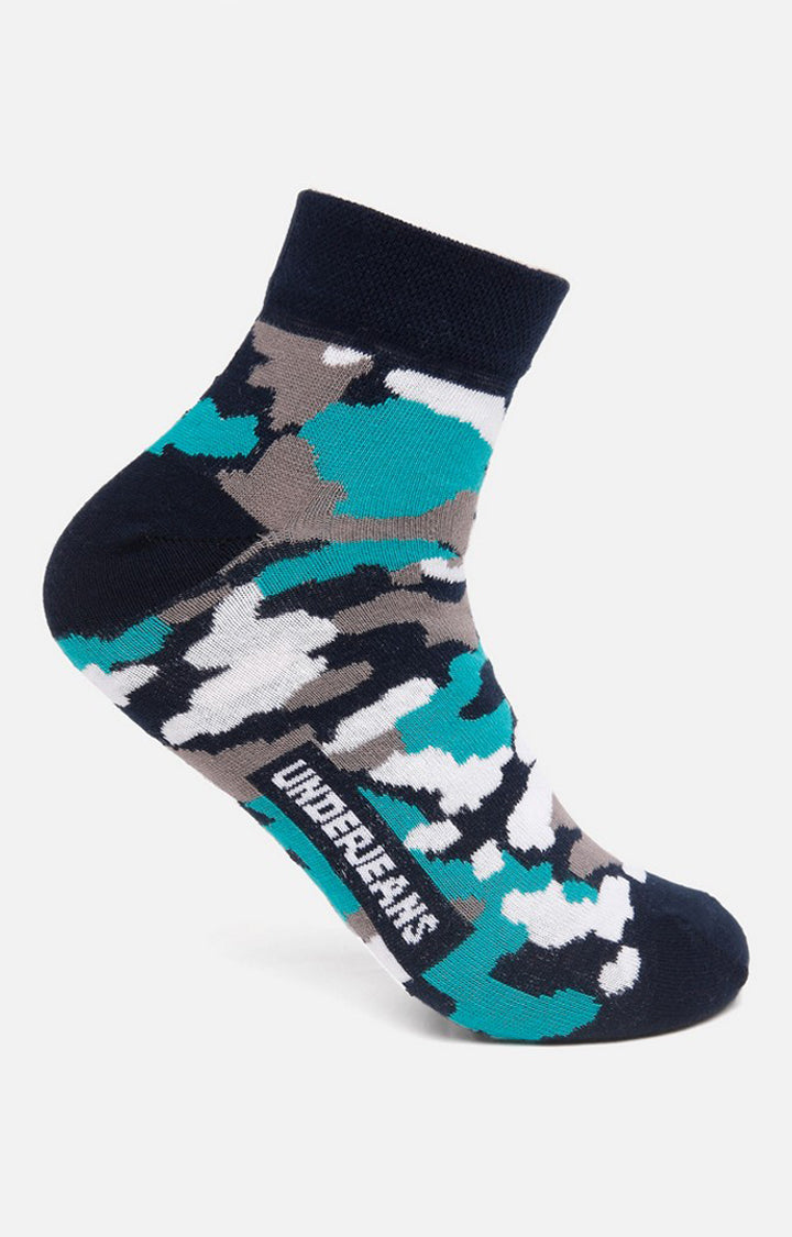 Men Turq Ankle Length (Non Terry) Single Pair Of Socks- Underjeans By Spykar