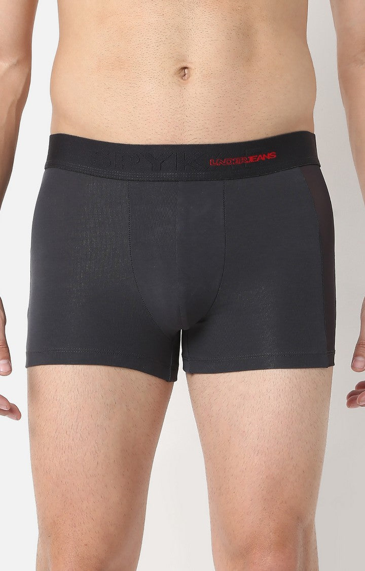 Underjeans By Spykar Men Grey Cotton Trunk