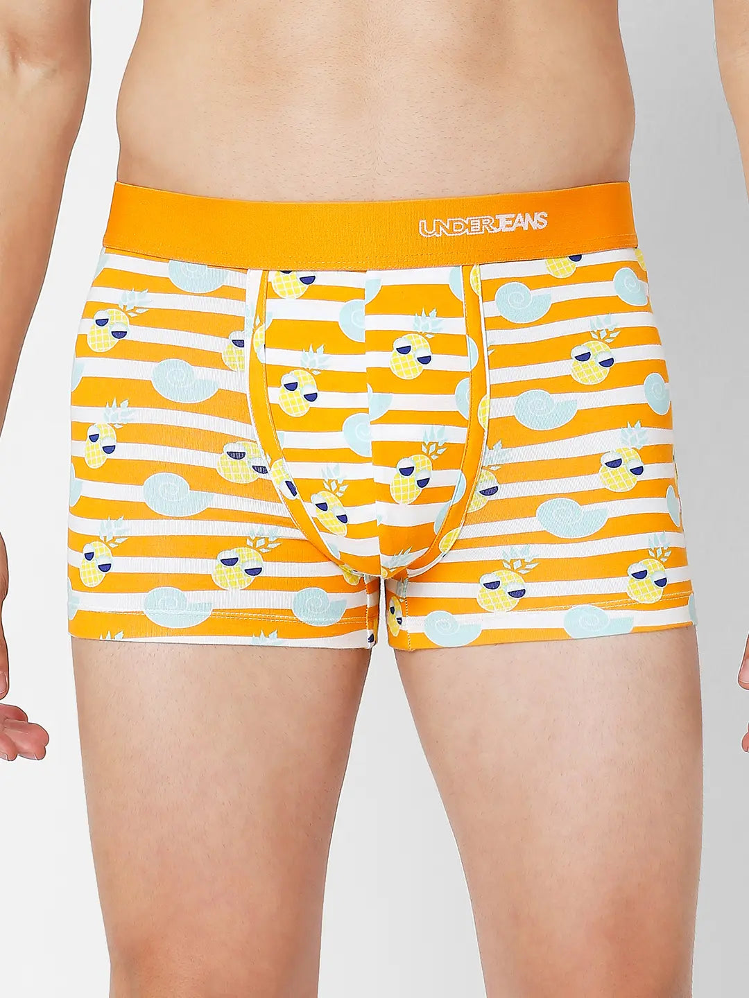 Men Assorted Cotton Blend Printed Trunk - Pack Of 3- Underjeans By Spykar