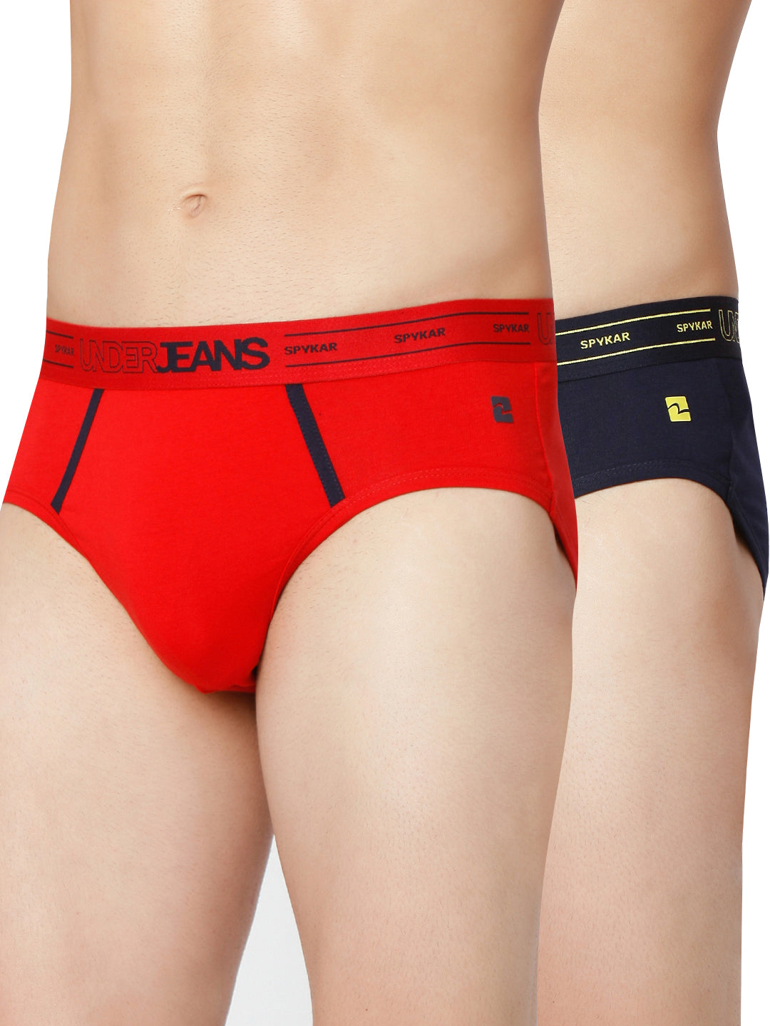 Underjeans By Spykar Men Assorted Cotton Blend Brief (Pack Of 2)
