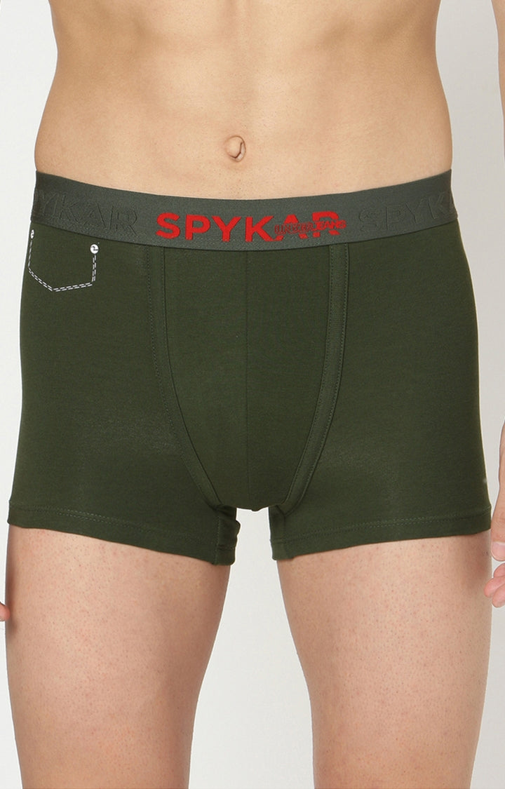 Men Cotton Blend Trunk Pack Of 2- Underjeans By Spykar