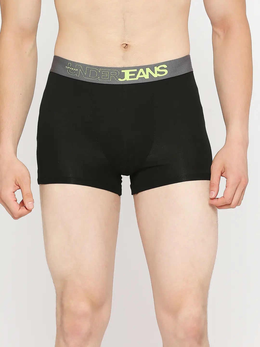 Underjeans By Spykar Men Yellow & Black Cotton Blend Trunk - Pack Of 2