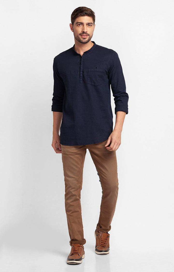 Spykar Coffee Brown Cotton Slim Fit Narrow Length Jeans For Men (Skinny)