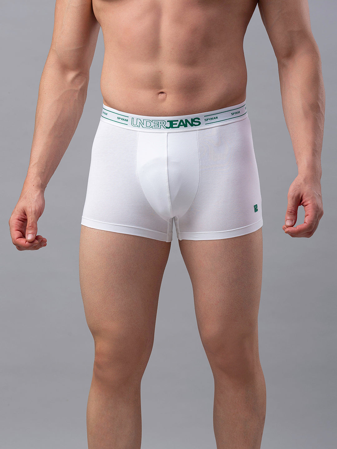 Underjeans By Spykar Men White Cotton Blend Trunk